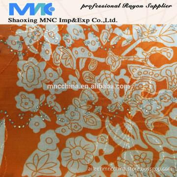 RAYON PRINT WITH EMBROIDERY AND STONE FABRIC